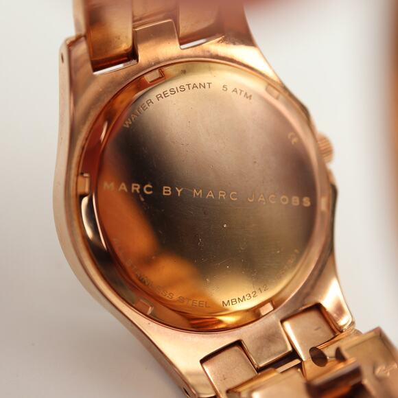 Marc Jacobs Henry Rose Gold 36mm Mirror Womens Watch 6" Bracelet w New Battery - Picture 11 of 11
